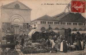 Photo d'époque du marché au fleurs